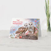 Carte Granddaughter Cute and Fun Owl Valentines  (Devant)