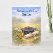Carte Granddaughter Graduation Personalized Christian (Devant)