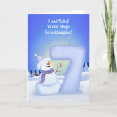 Carte Granddaughter Happy 7th Birthday Snowman   (Devant)