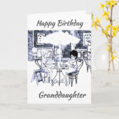CARTE "GRANDDAUGHTER" HAPPY BIRTHDAY CARD (Fleur jaune)