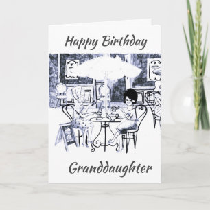 CARTE "GRANDDAUGHTER" HAPPY BIRTHDAY CARD
