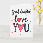 Carte Granddaughter I Love You Card (Fleur jaune)