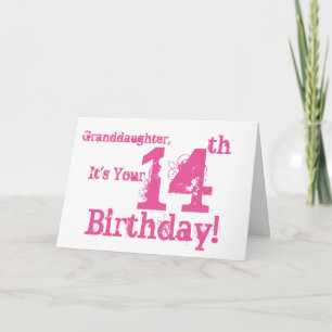 Carte Granddaughter's 14e Birthday en rose.