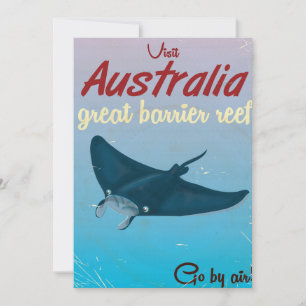Carte Grande barrière de corail, Australie poster de voy