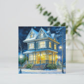 Carte Grande belle maison victorienne à Noël (Debout devant)