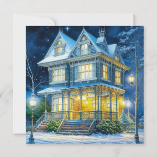 Carte Grande belle maison victorienne à Noël