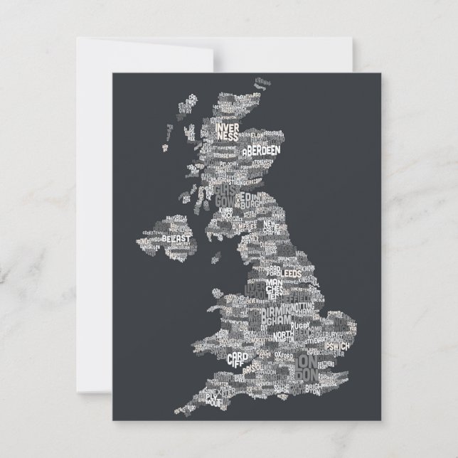 Carte Grande-Bretagne Royaume-Uni (Devant)