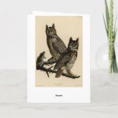 Carte Grande Chouette à la corne des oiseaux d'Amérique  (Dos)