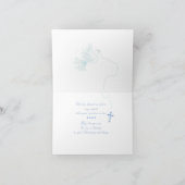 Carte Grande colombe Christening Dove on Blue (Intérieur)
