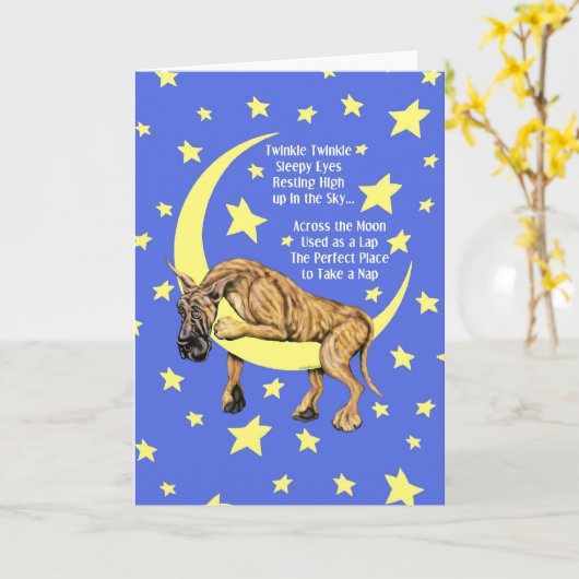Carte Grande Dane Brindle Twinkle (Fleur jaune)