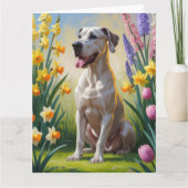 Carte Grande Dane Fleurs de printemps de chien Peinture (Devant)
