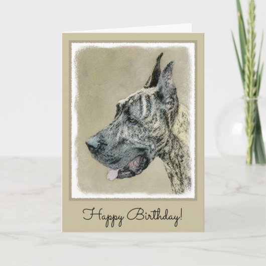 Carte Grande Danse (Brindle) Peinture - Art Chien origin (Devant)