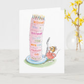 Carte grande de gâteau d'anniversaire (Fleur jaune)