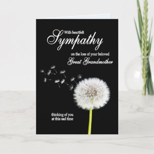 Carte Grande grand-mère Sympathie Dandelion Horloge