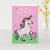 Carte Grande grand-petite-fille Unicorn Saint-Valentin (Fleur jaune)