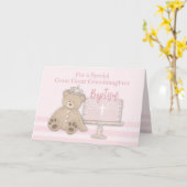 Carte Grande Grande Petite-Fille Pink Baptiser Cake Tedd (Fleur jaune)