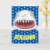 Carte Grande illustration de requin blanc (Fleur jaune)