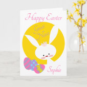 Carte Grande Nièce Joyeux Pâques Jaune (Fleur jaune)