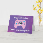 Carte Grande Petite-fille 10 ans Joueur d'anniversaire (Fleur jaune)