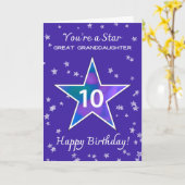 Carte Grande Petite-fille 10e Anniversaire étoile (Fleur jaune)