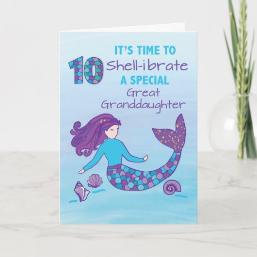 Carte Grande Petite-fille 10e anniversaire Sparkly Look (Devant)