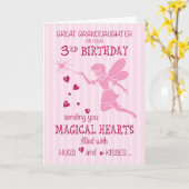 Carte Grande Petite-fille 3e anniversaire Magique Fairy  (Fleur jaune)