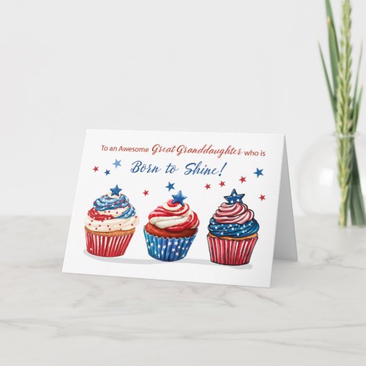 Carte Grande Petite-fille Anniversaire 4 juillet (Devant)
