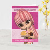 Carte Grande Petite-Fille Branchée Fille de voeux d'anni (Fleur jaune)