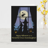 Carte Grande Petite-Fille Mignonne Joyeux Chat de Chien  (Fleur jaune)