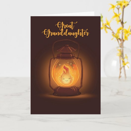 Carte Grande Petite-fille penser à toi Camp Lantern (Fleur jaune)