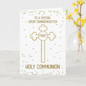 Carte Grande Petite-Fille Première Communion Sainte Look (Fleur jaune)