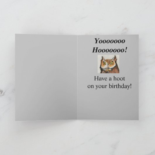 Carte Grande Petite-Fils Joyeux Anniversaire Funny Owl C (Intérieur)