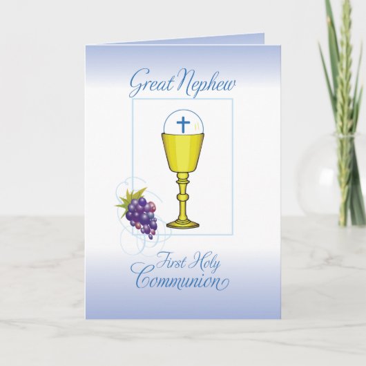 Carte Grande Première communion de Nephew, Chalice avec  (Devant)