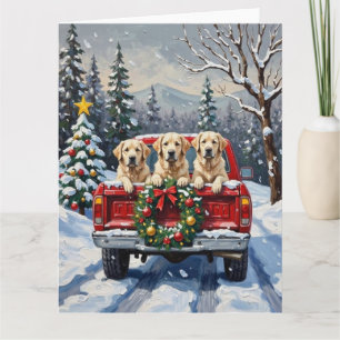 Carte Grande Pyrenees Noël Camion Rouge Fêtes