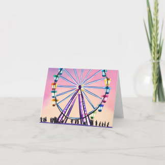 Carte Grande Roue Coucher de Soleil | Belle Aquarelle