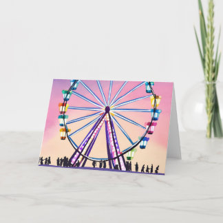 Carte Grande Roue Coucher de Soleil | Belle Aquarelle
