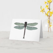 Carte grande salutation de libellule vintage (Fleur jaune)