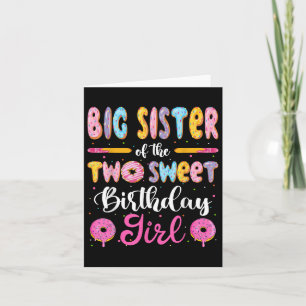 Carte Grande Soeur Des Deux Douces Filles D'Anniversaire