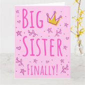 Carte Grande Soeur Enfin III (Fleur jaune)