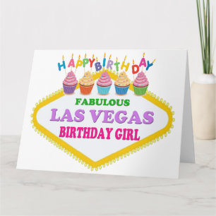 CARTE GRANDE TAILLE HEUREUSE ANNIVERSAIRE LAS VEGAS CART