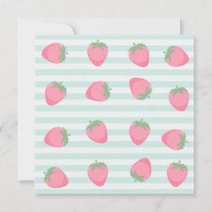 Carte Grandes fraises roses