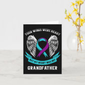 Carte Grandfae turquoise Et Violette Sensibilisation Au  (Fleur jaune)