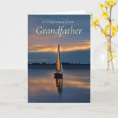 Carte Grandfather Sympathy with Sailboat in Sunset (Fleur jaune)