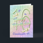 Carte Grandgirl 16th Birthday Butterfly Garden Card<br><div class="desc">Un arc-en-ciel de couleurs, de fleurs roses et de papillons lavande remplit cette 16ème Joyeuse carte d'anniversaire avec joie pour petite-fille. Le nom avant et le verset intérieur peuvent être personnalisés à l'aide du modèle fourni. Vous pouvez également profiter des cadeaux et autres produits correspondants disponibles dans mon magasin. Design...</div>