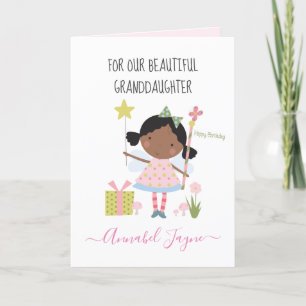 Carte Grandgirl anniversaire fée rose lunatique