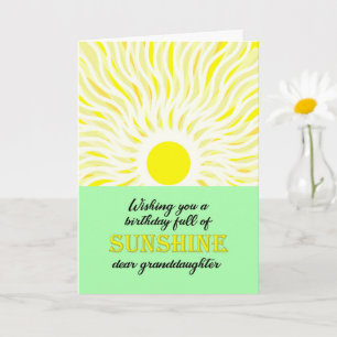 Carte Grandgirl Birthday Bright Sunshine Card