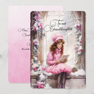 Carte Grandgirl Dark Haired Girl voeux de Noël