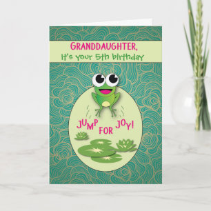 Carte Grandgirl Frog Custom Age Anniversaire, Jump for J