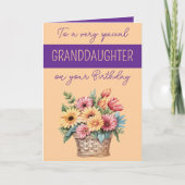 Carte Grandgirl gerbera orange violet anniversaire (Devant)