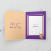 Carte Grandgirl gerbera orange violet anniversaire (Intérieur)